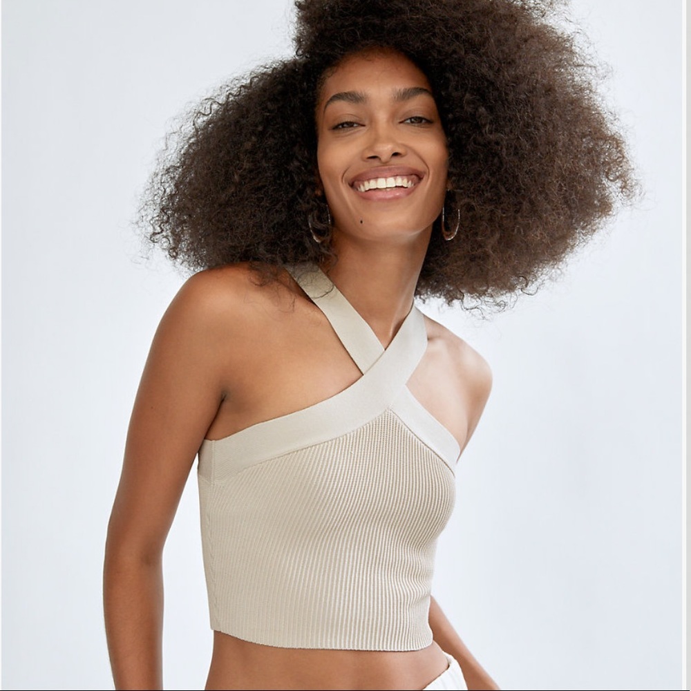 Aritzia babaton sculpt knit criss cross tank